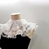 Lace Floral Pattern False Collar Elegant Woman Dress Shirt Decorative Collar