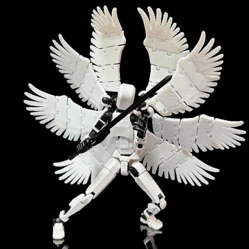 Cartoon Movable Figure With Wings Assembleable Male And Female Luminous Figure Toys