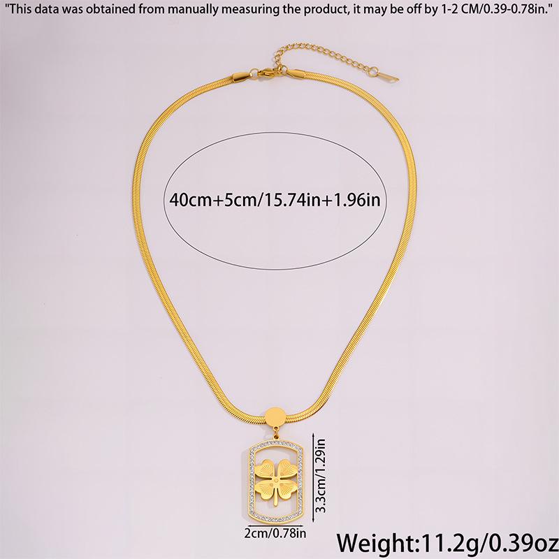 

Міжнародне Тиснява Чотирилисник Нержавіюча Сталь Намисто - Європейське та Американське Жіноче Нішеве Порожнисте Дизайн Військового Жетона, Нетьмяніючий Аксесуар