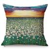 Sunrise Landscape Oil Painting Art Sofa Decorative Throw Pillow Case Sunset Flower Sea Living Room Chair Cushion Cover Cojines
