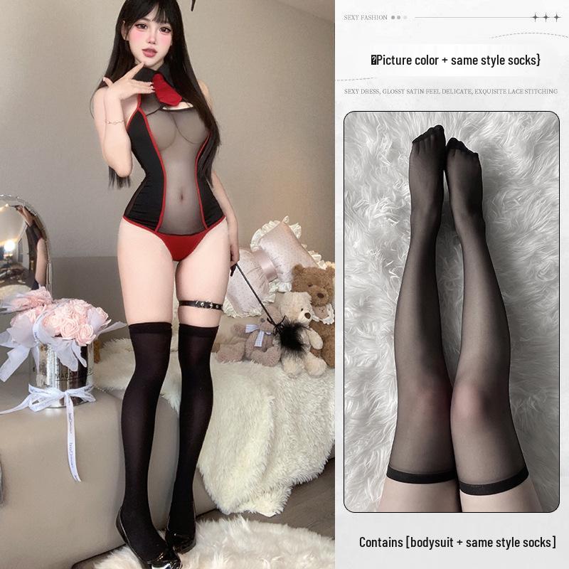 Passionate Temptation See-through Mesh Bodysuit Bunny Girl Quick Release Set