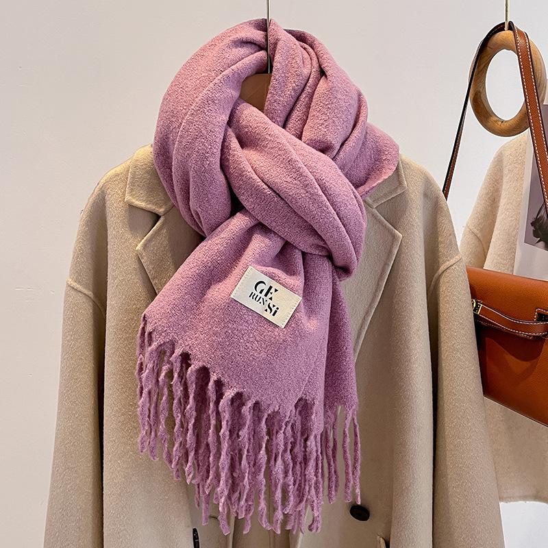 Haze blue imitation cashmere scarf women's new winter atmosphere scarf couple student men's shawl
