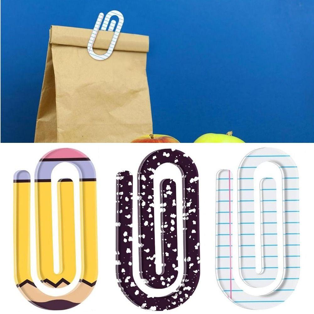 3Pcs/set Classroom Theme Paperclip Bookmark Creative Notebooks Paper Clips  Crafts Decors