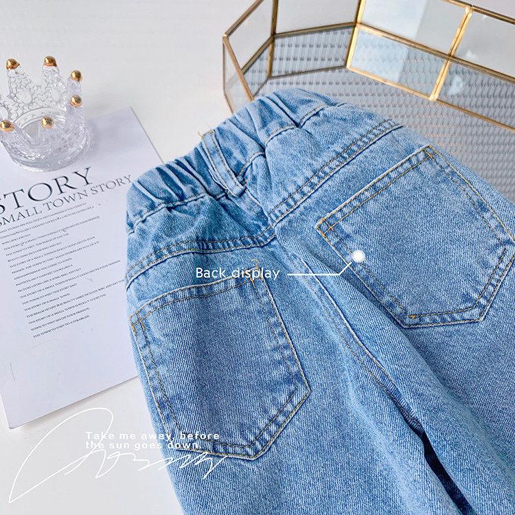 Girls' Love Embroidery Casual Jeans EJ308