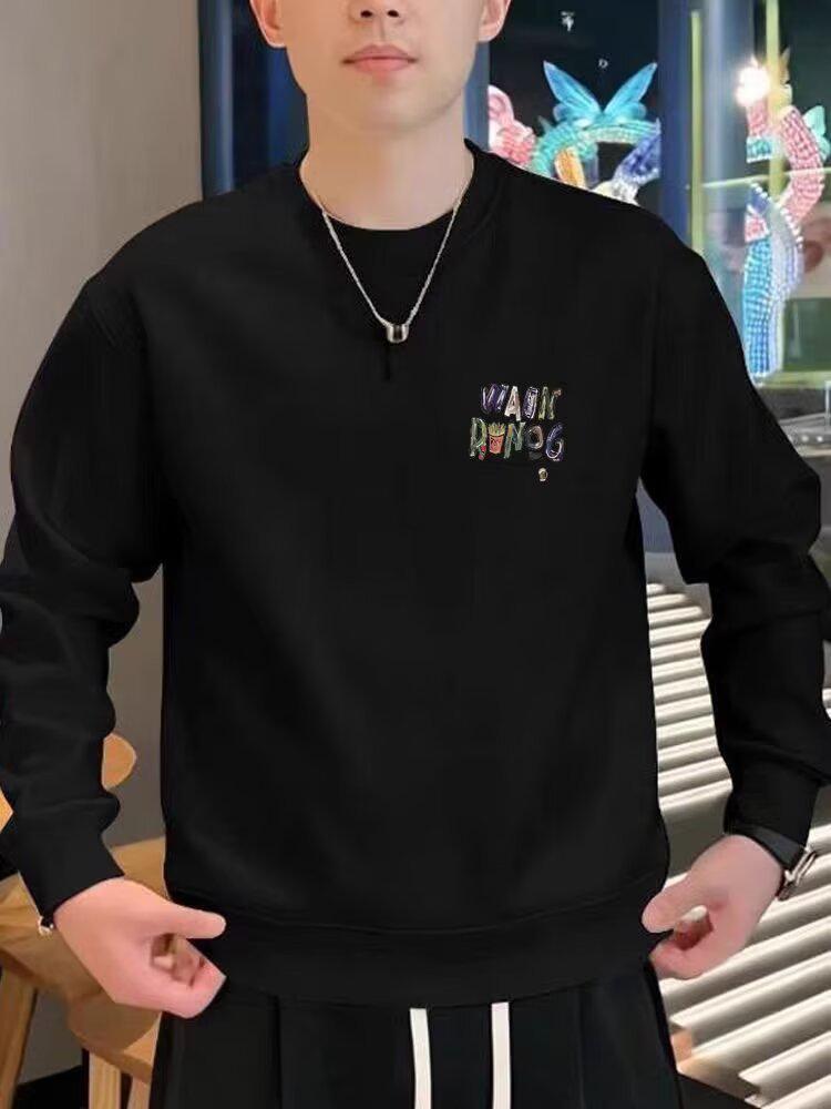 European Trendy Men's Slim-Fit Printed Hoodie for Autumn/Winter