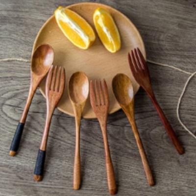 Winding Spoon-fork Creative Wooden Spoon Forks Set with Long Handle Kitchen Tools Tableware