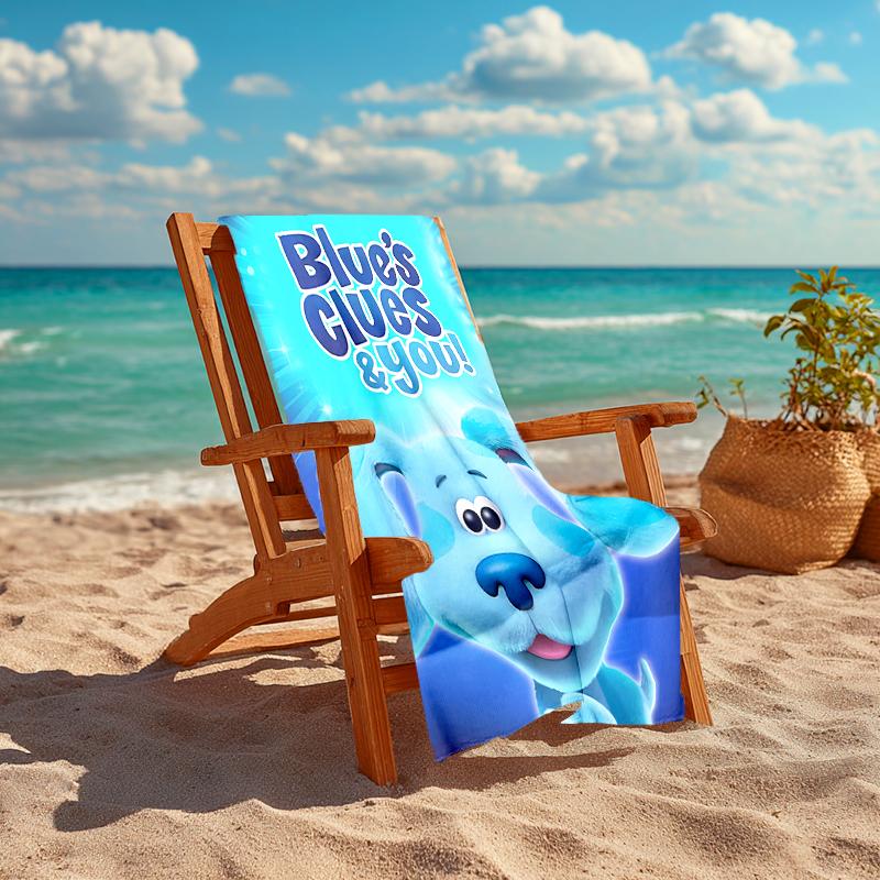 1pc Pistas da Blue Blue’s Clues1 Beach Towel, Comfortable and Thick, and Swimming/Bath/Picnic/Camping Towel, Suitable for Seaside Beaches