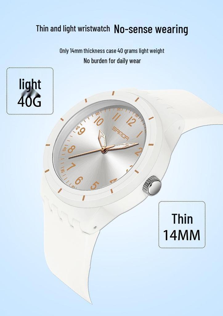 Sanda Wasserdichte Leuchtende Quarz-Armbanduhr - Einfaches Zeigerdesign für Schüler
