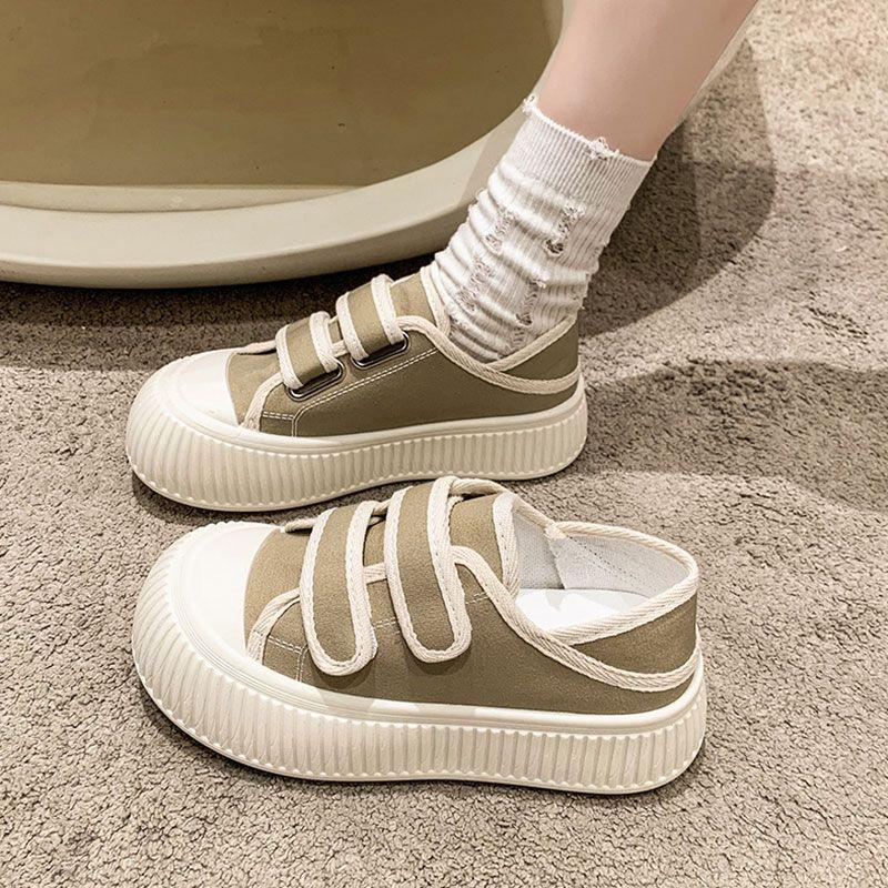 Fashion Women's Canvas Shoes Spring Autumn Round Toe High on Platform Black Ladies Footwear 39 Offers Daily Routine Cotton Sale Quality