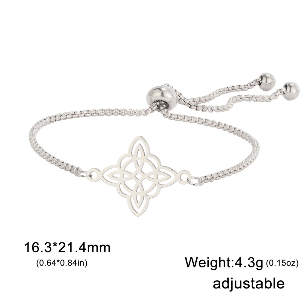 Cazador Witch Knot Wax Rope Bracelet for Women Stainless Steel Amulet Wicca Charm Bracelets Witchcraft Jewelry Birthday Gift New