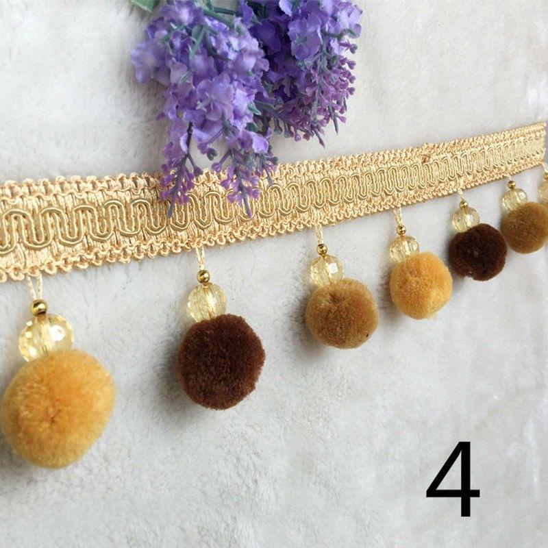 1 metr Evropský styl Pompom kuličková krajková lemovka Kuličková stuha Třásně Řemesla DIY Dekorace pohovky záclony Šicí příslušenství Čalounění Lemování