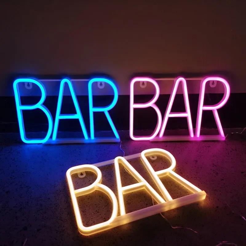 LED Bar Open Neon Signs Lights For Pub Bar Bedroom Wall Hanging Atmosphere Lamp Battery USB Home Christmas Party Room Decor