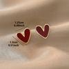1 Pair of Elegant Red Heart Earrings for Women – Fashionable and Simple, Suitable for Casual Outfits or as a Gift, Everyday Earrings