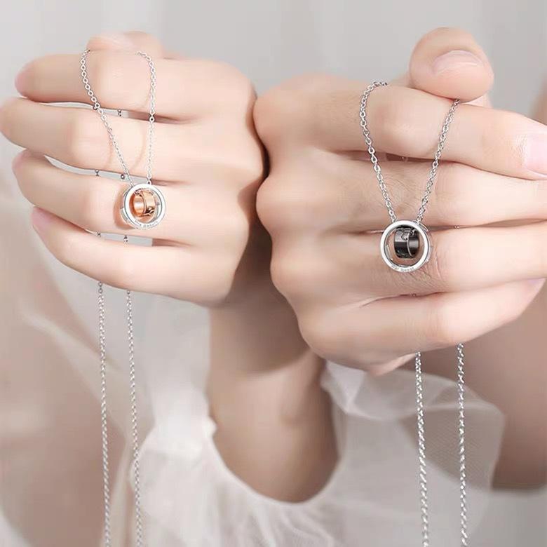 Hermoso collar de pareja de la bella y la bestia, un par de versión coreana, regalo de amor a distancia para estudiantes, colgante con letras