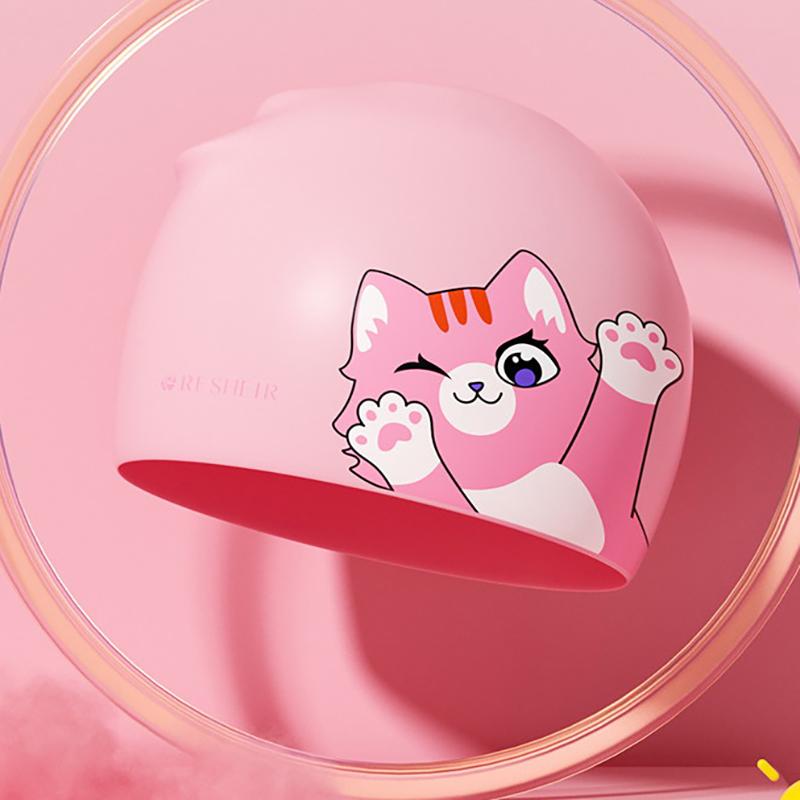 Kreslené plavecké čepice Vodotěsné Tištěné Roztomilé Dětské Plavecké Čepice Pro Chlapce A Dívky Ochrana Uší Plavecká Čepice Bazénové Doplňky