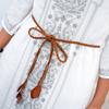 Trendy Handmade Knitted Waist Belt With Tassel Decoration For Women