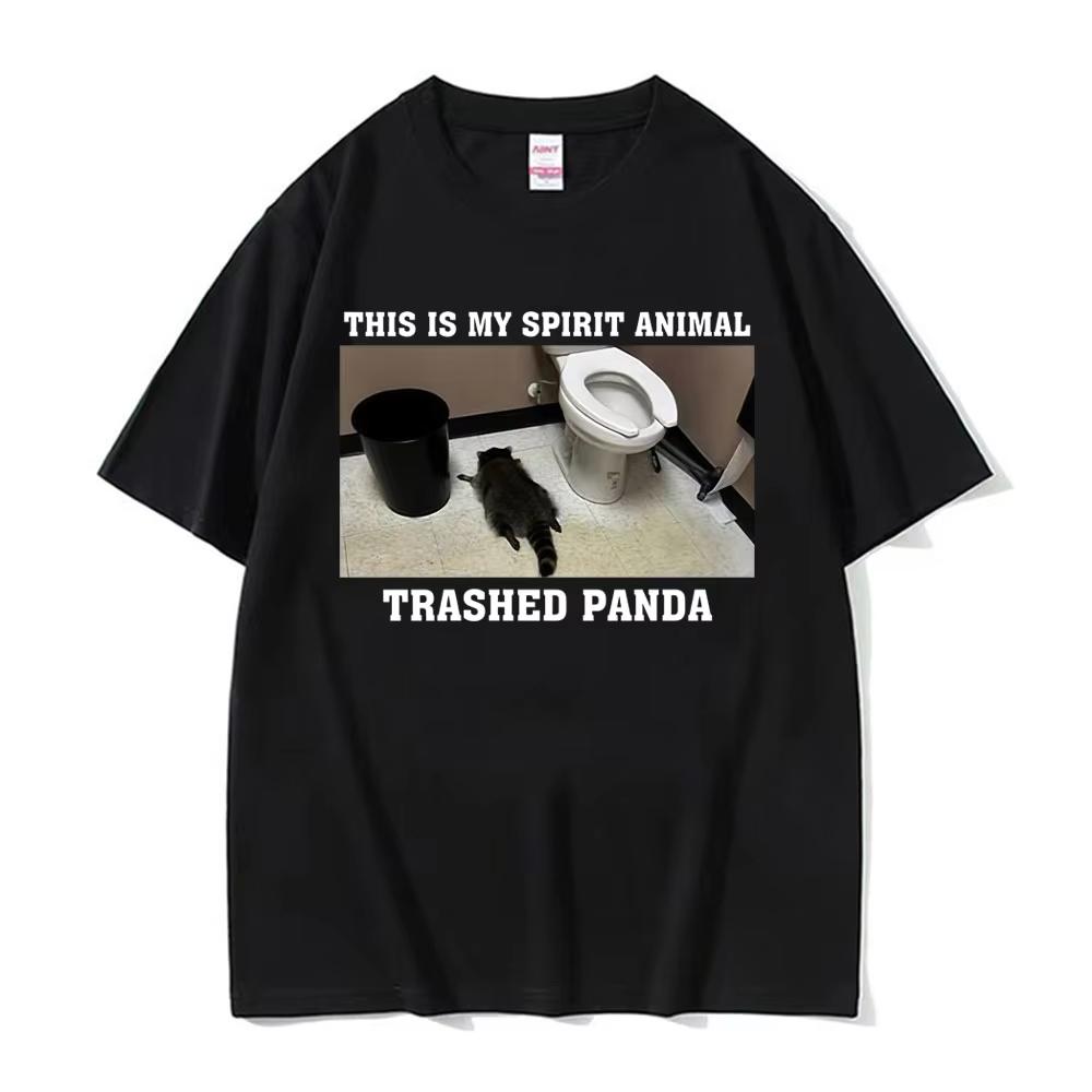 2026Camiseta Con Gráfico De Animales This Is My Spirit Camisetas Divertidas De Mapache Basura Con Panda Meme Camiseta Retro M