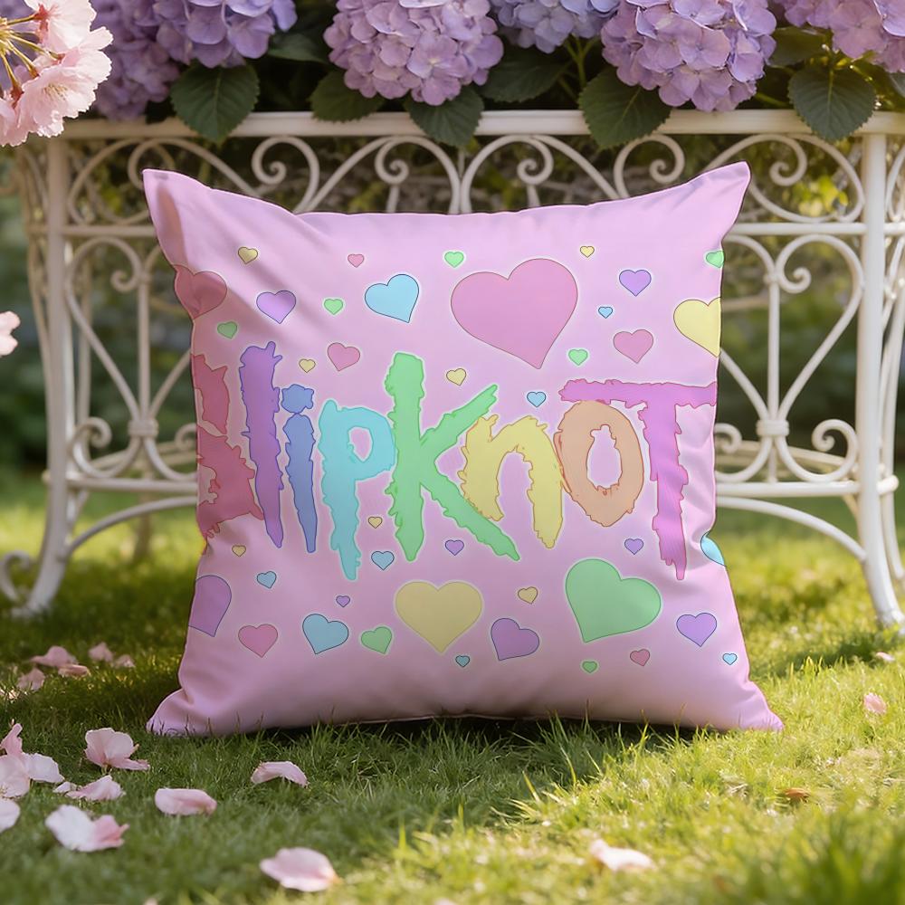 Band S-Slipknot Cushion Cover Home & Car Dual-Scene Pillow Cover: Reversible for Premium Comfort