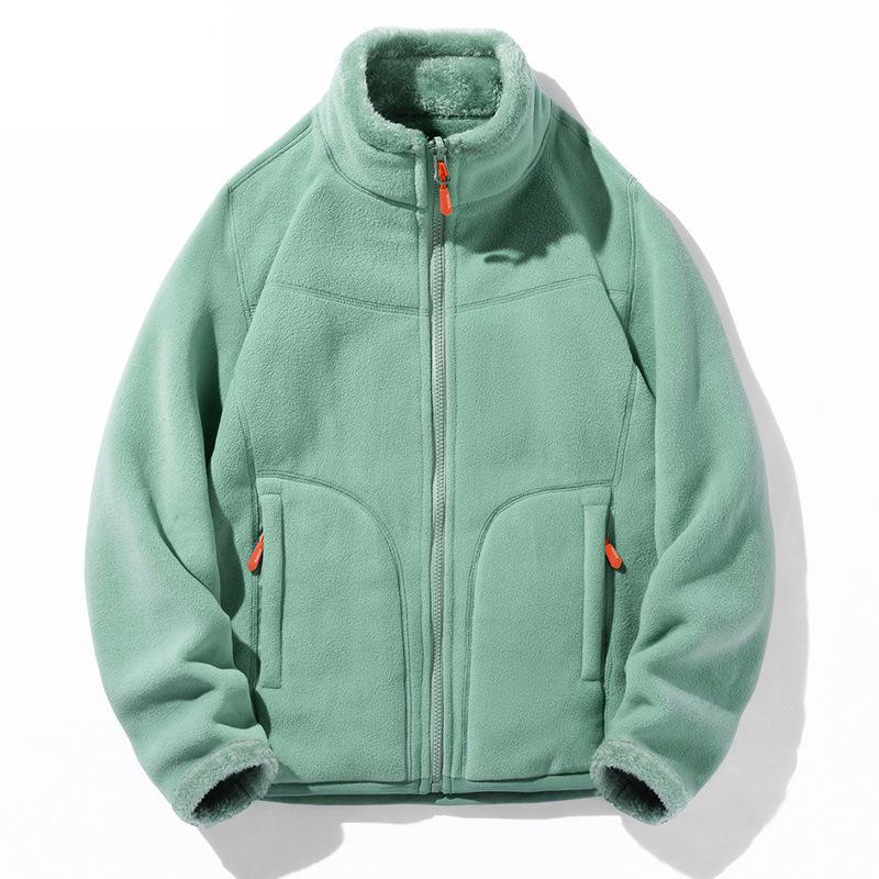 Double-sided Coral Velvet Double-sided Polar Fleece Jacket Autumn and Winter Outdoor Warm Thickened Cardigan Couple Sweatshirt