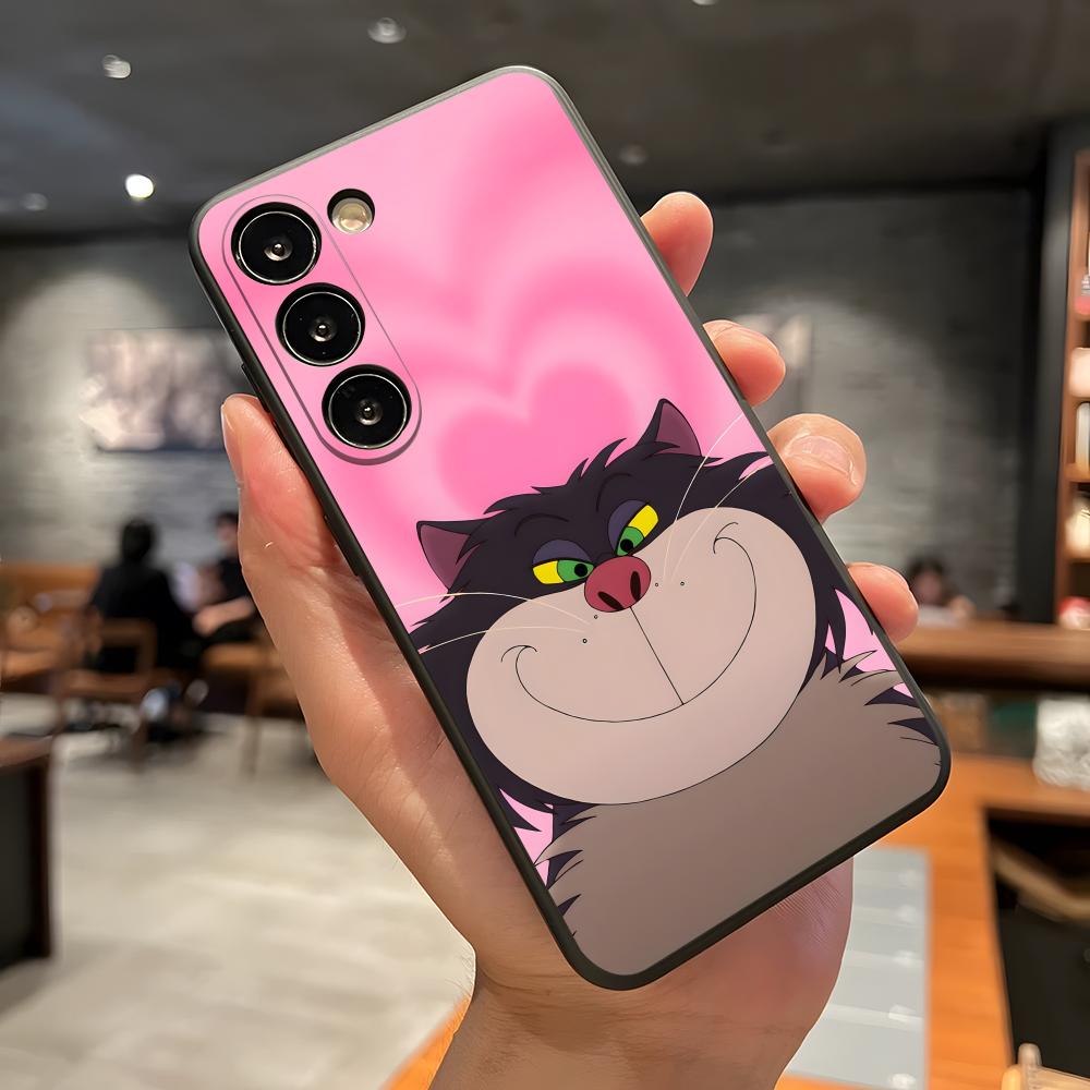 Cinderella Lucifer Cat Phone Case For Samsung A56 A36 A26 A16 A15 A25 A35 A55 A14 A34 A24 A54 Black Soft Shell