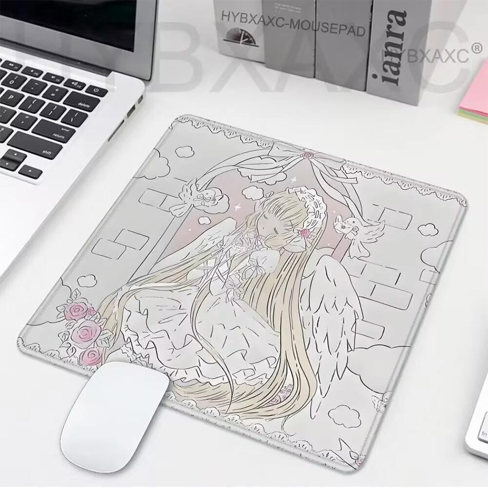 Sleepy Angel Pink Mouse Pad Anime Girl Gaming Keyboard Pads Gaming Accessories Thickened Hd Desk Mat Lock Edge Rubber Mousepad