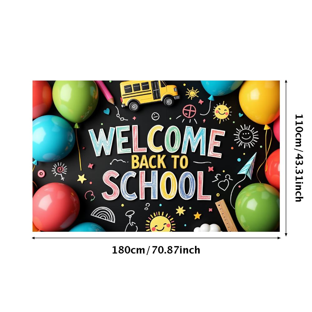 Welcome Back To School Banner Colorful School Bus Design Backdrop Decorations Classroom Events Party Supplies Photography Props