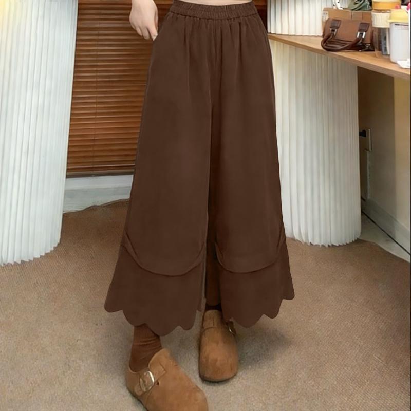 ZANZEA Pantaloni Corti Larghi Elasticizzati Casual da Donna