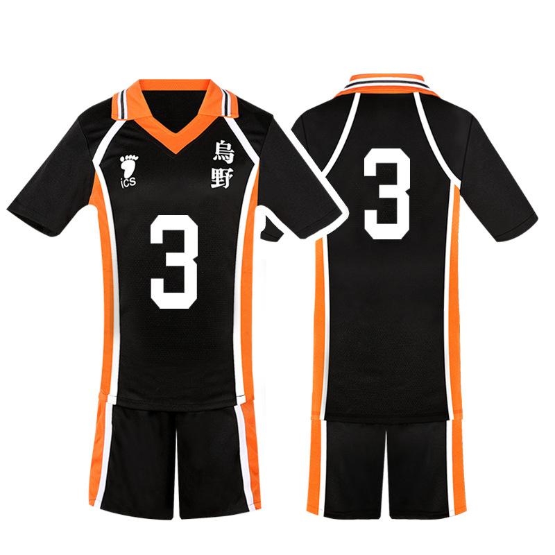 Departamento de voleibol universitario conjunto de tops de manga corta y pantalones cortos de voleibol ropa de cosplay de animación de dibujos animados