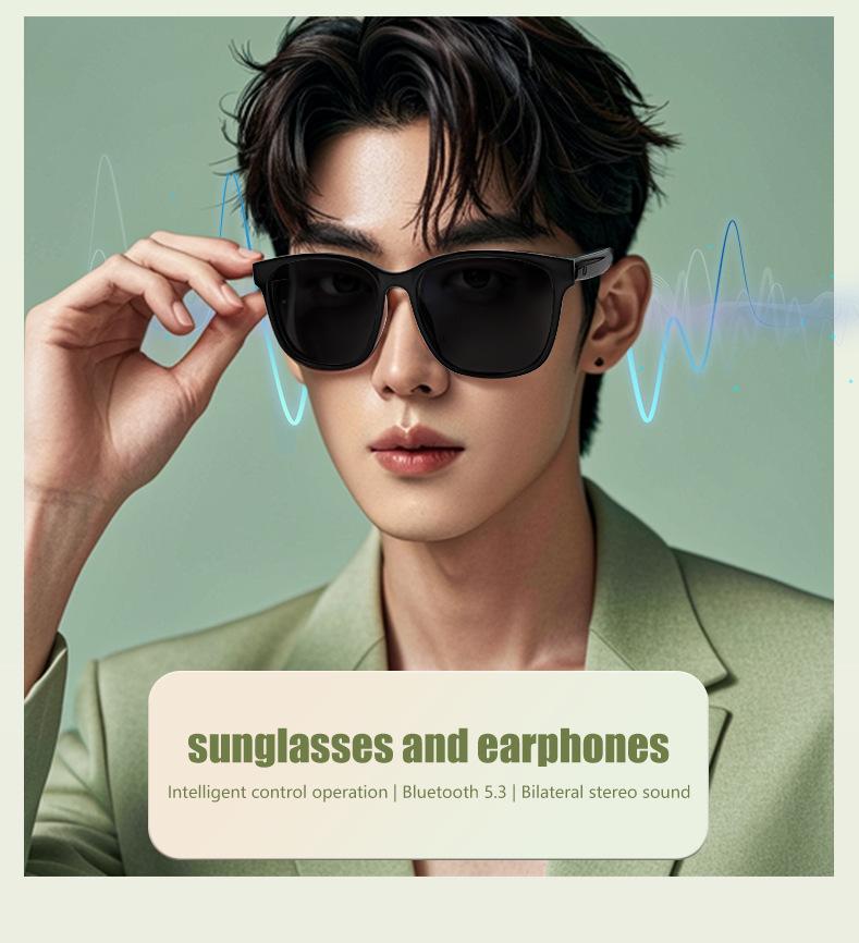 Bluetooth Smart Sunglasses with Music, Calls, Navigation, UV400 Protection, and Polarized Replaceable Lenses