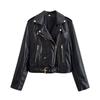 Za New Fall Women's Clothing 2025 Fashion Style Fashion All-Match Pu Machine Car Style Leather Jacket Coat 3046064