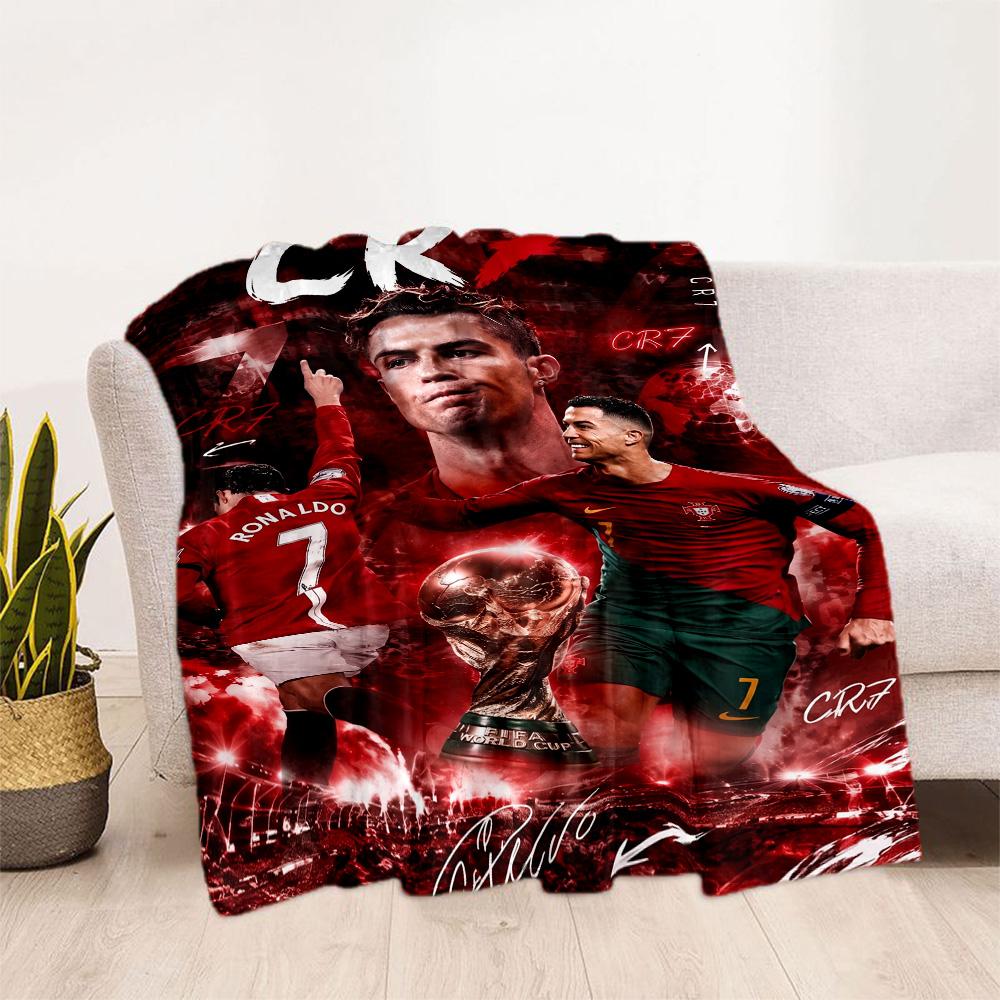 Cristiano Ronaldo Celebration Blanket Durable Comfort Suitable for Picnics Office Chair for All Seasons Digital Print Birthday Christmas Gift Blanket