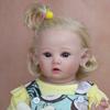 BZDOLL 60 cm 3D-maling Hud Myk Silikon Reborn Baby For Girl Realistisk Prinsesse Småbarn Art Dukke Klut Blondt hår med vaskulært hår