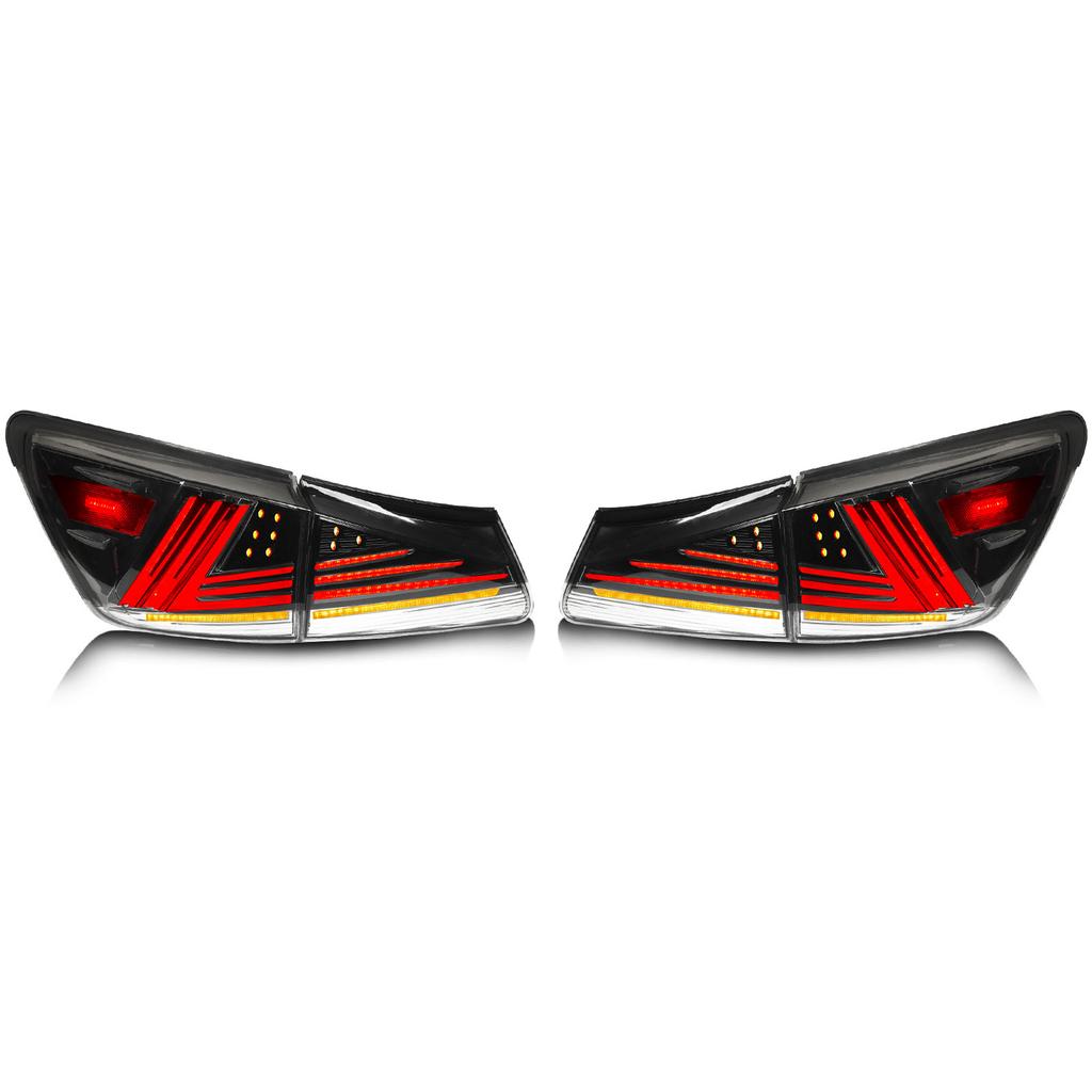 1 Pair Car LED Tail Lights Left Right Dynamic Turn Signal Rear Brake Lamps Fit For IS250 IS350 XE20 2006 to 2013