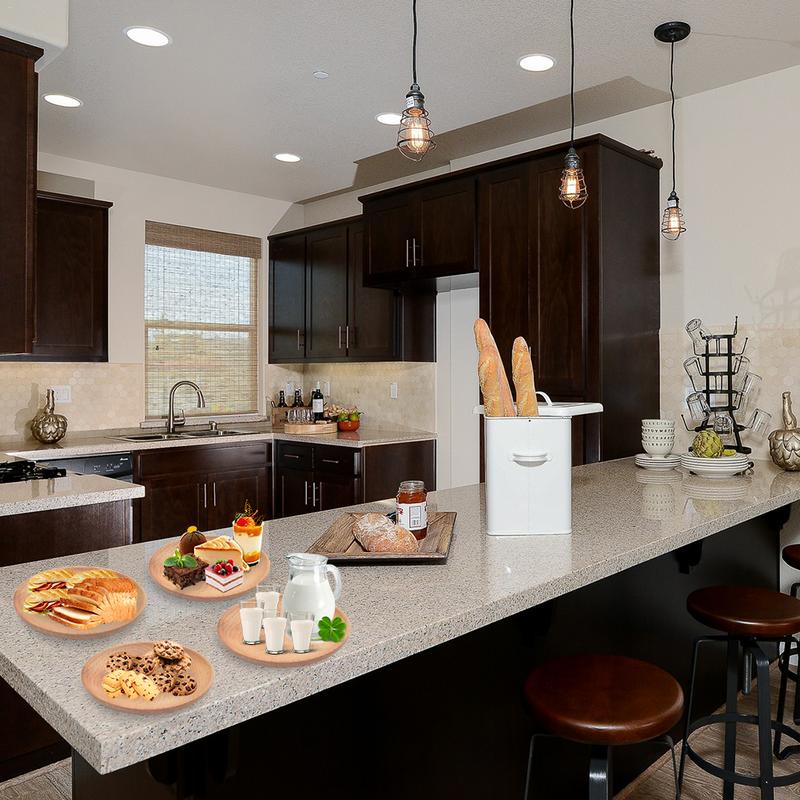 Tray Natural Beech Plates Wooden Tableware Beech Wooden Round Plate Handmade Sushi Dish for Snack Dish Fruit Daily Uses #AW