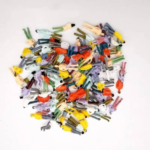 Set of 100 Figures, 1:100 Scale, 15-20mm, for Scenery Collection, Dolls, People, Human Figures, Painted Figures, Model Trains, Dioramas, Building Mode