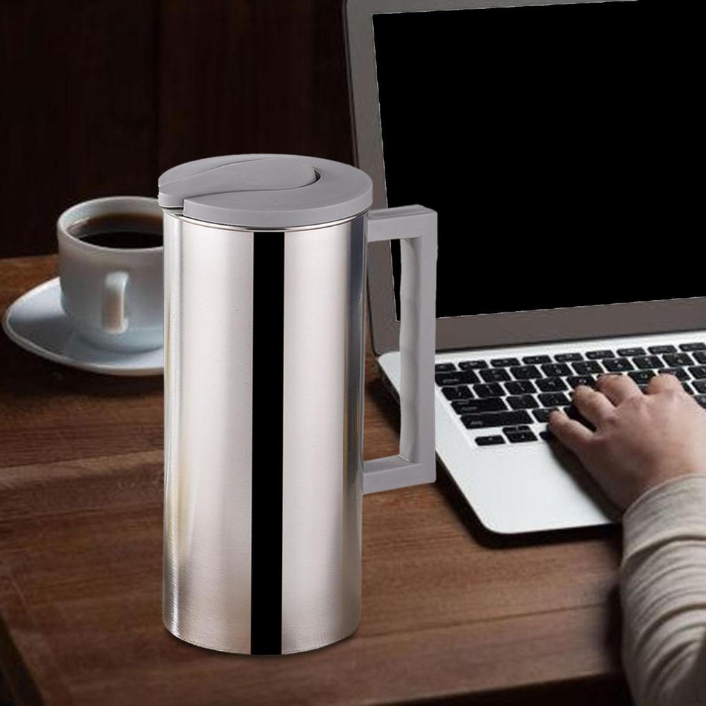 1.6L Metal Water and Lid with Handle Jug Milk Cold Kettle for Home Cafe Hotel