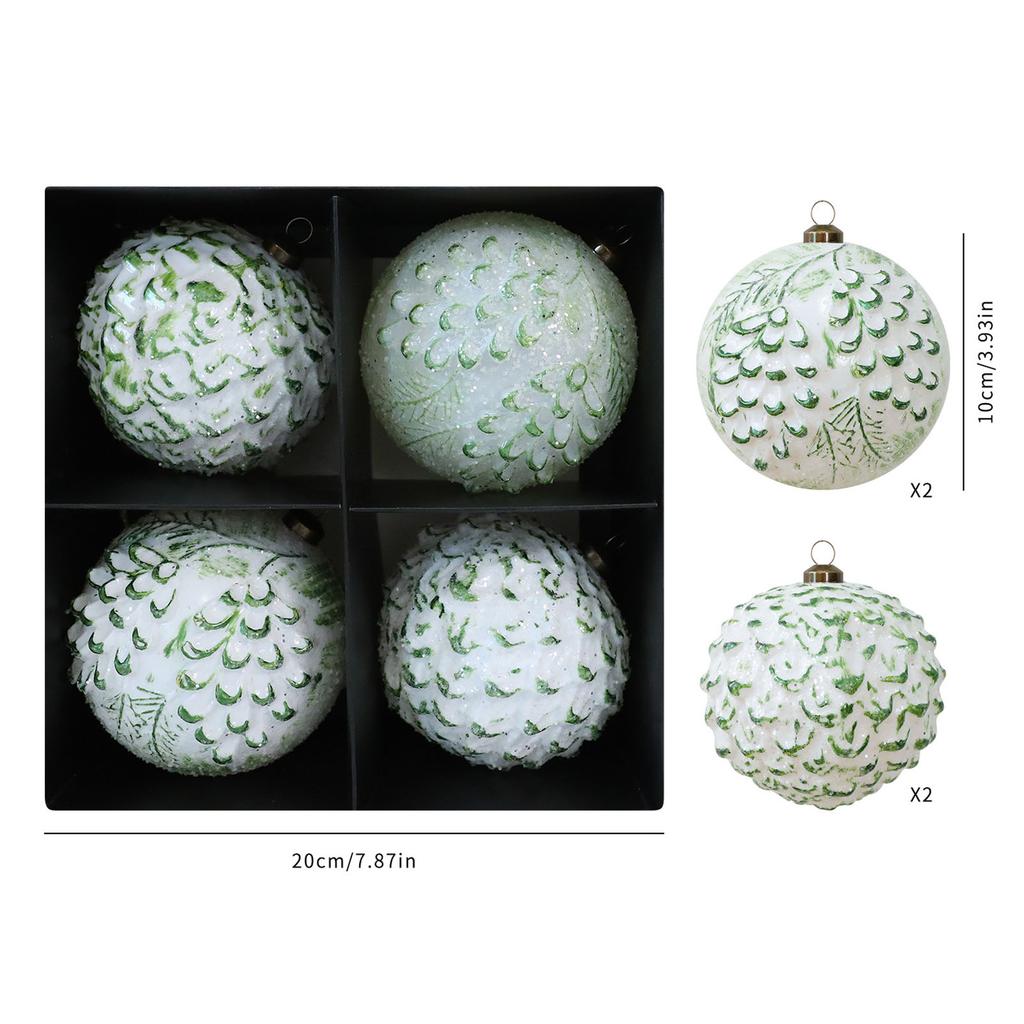 10CM/4PCS Antique Christmas Ball Ornament, Christmas Tree Decoration, Hotel Window Hanging Ornament