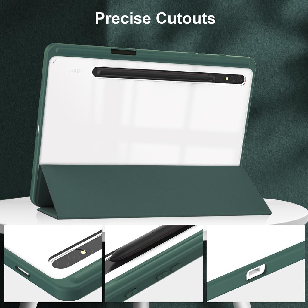 For Samsung Galaxy Tab S10 S9 Plus 12.4 inch Case Acylic Transparent Back Tablet Cover For Tab S9 11" 12.4" Pencil Holder Funda