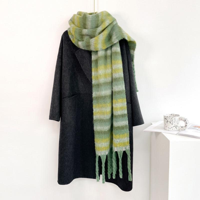 

Модный шарф в стиле легкой роскоши, цветной мохеровый клетчатый шарф, женская теплая шаль, одна штука 230*40cm