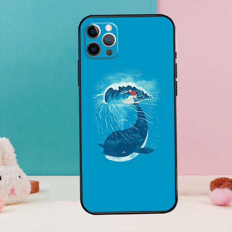 Wal Fisch Welle Meer Handyhülle Für iPhone 17 Air 16 14 13 12 11 15 Pro Max 12 13 mini 15 16 Plus 16e Hülle Coque
