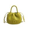 Retro bucket bag women's bag 2024 autumn new fashion indentation handbag versatile shoulder messenger bag