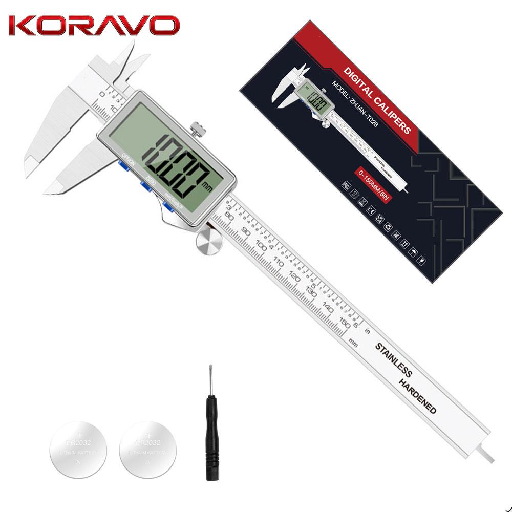 KORAVO Digital Caliper 0.01mm LCD Large Screen Display 0-200 Industrial-grade High-precision Stainless Steel Warranty Measuring 0-200 mm