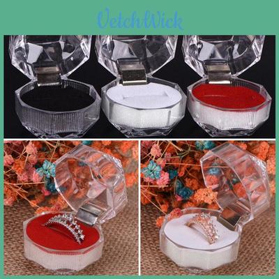 Acrylic Small Octagonal Transparent Crystal Ring Box Jewelry Box For Rings Earrings And Accessories
