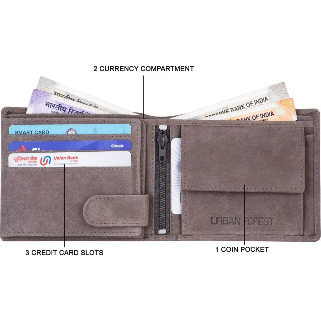 Men Casual, Formal, Trendy Genuine Leather RFID Wallet - Regular Size (6 Card Slots)