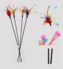 New Kitten Pet Cat Teaser Turkey Feather Interactive Fun Toy Wire Chaser Wand + Bell Pet Products Cat Toys Interactive