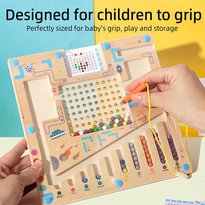 Magnetic Sorting Games Montessori Puzzle Toys Maze Board Learning Color Counting Number Classification Wooden Educational Toys