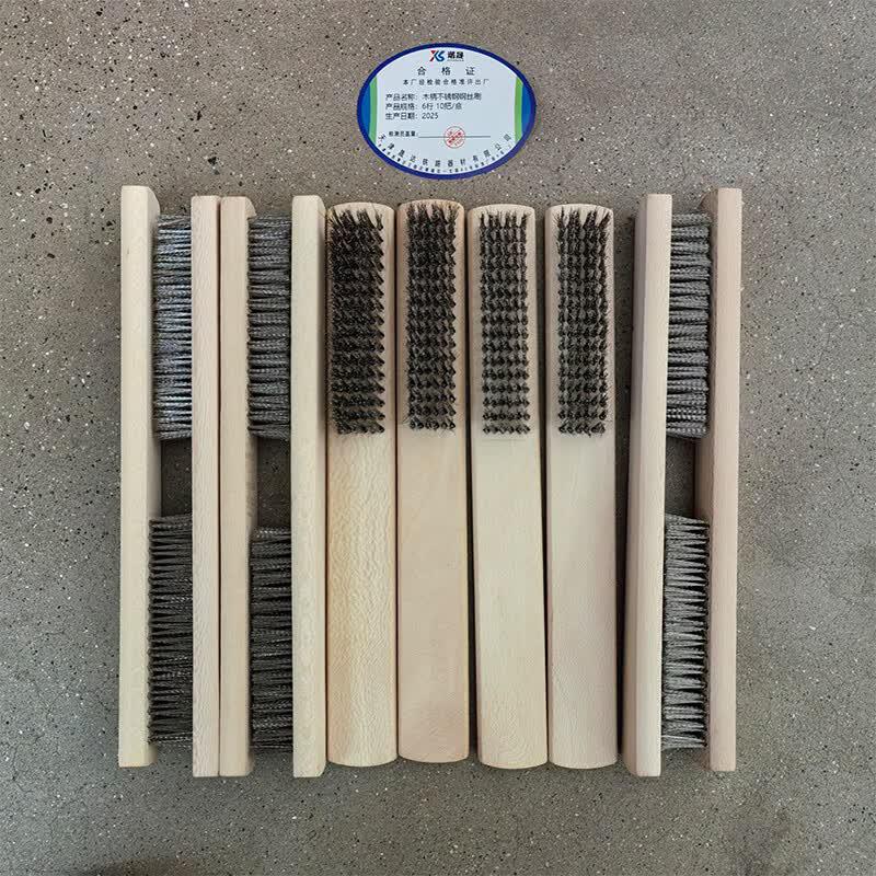 Industrial Wood Handle Steel Wire Brush