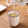 Kung Fu-tekopp i japansk stil, keramik, underglasyrporslin, ägarens underkopp, tekopp i glas, rosa, vit