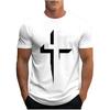 Men's Jesus Cross T Shirts Christian Religious Bible Tees Fashion Casual Short Sleeve Funny Print Graphic Shirt Tops