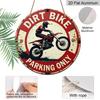 2D Flat 1pc, 8x8 in, Printed Aluminum Metal Signage, Motocross Exclusive Parking Area Theme Decoration, Suitable for Door Decoration, Wall, Home